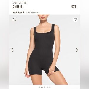 SKIMS Cotton Ribbed Onesie Size M Black